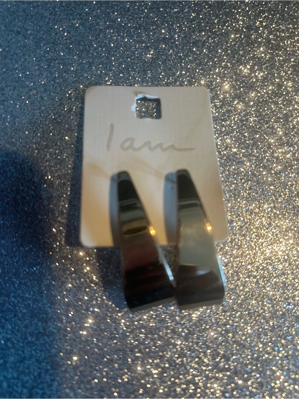 I Am Silver-Tone Curved Hoop Earrings